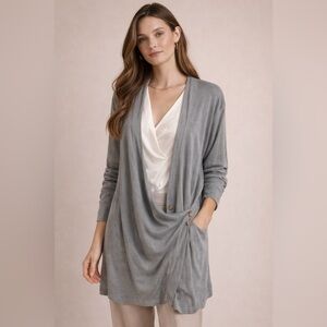 Free People Gray Women's Button Cardigan Oversized Size Small Boho Vintage